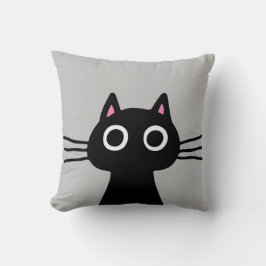Schattige zwart Kat | Eigenzinnige Pet Cat Lover's Kussen