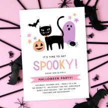 Schattige zwart kat pastel halloween spooky party