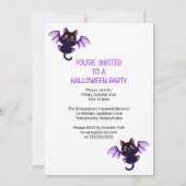 Schattige Zwart Katten Custom Halloween Party Kaart (Achterkant)