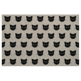 Schattige zwart kattengezichtspatroon stof