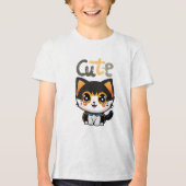 Schattige zwart kattenontwerp| Kattenliefhebbers | Tri-Blend Shirt (Voorkant)