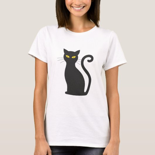 Schattige zwart kitten eenvoudige kattenliefhebber t-shirt (Voorkant)