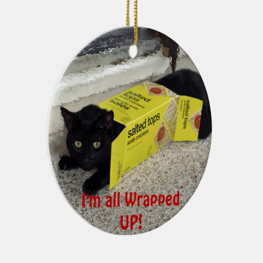 Schattige zwart kitten kerst ornament (Rechts)