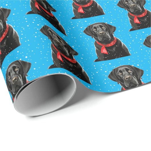 Schattige Zwart Lab Labrador Retriever Dog Christm Cadeaupapier (Rol Hoek)