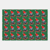 Schattige zwart labrador retriever kerst inpakpapier vel (Voorkant 2)