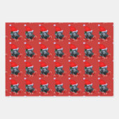 Schattige zwart labrador retriever kerst inpakpapier vel (Voorkant)