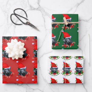 Schattige zwart labrador retriever kerst inpakpapier vel