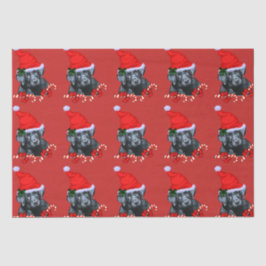 Schattige zwart labrador retriever kerst tissuepapier