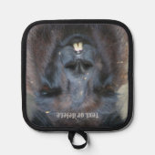 Schattige zwart lama gezicht gepersonaliseerd pannenlap (Voorkant)