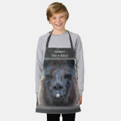 Schattige zwart lama gezicht gepersonaliseerd schort (Gedragen)