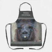 Schattige zwart lama gezicht gepersonaliseerd schort (Voorkant)
