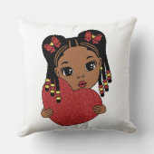 Schattige zwart meisje met hart kussen (Achterkant)