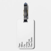 Schattige zwart Mid Century cartoon cat Bagagelabel (Achterkant verticaal)