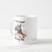 Schattige zwart op wit 'My Doberman & Tea Koffiemok (Voorkant links)