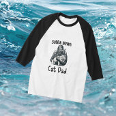 Schattige zwart op wit Scuba Diving Cat Dad T-shirt