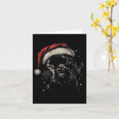 Schattige Zwart Puppy Lab Santa Hat Xmas Dog Labra Kaart (Gele Bloem)