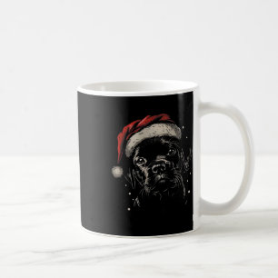 Schattige Zwart Puppy Lab Santa Hat Xmas Dog Labra Koffiemok