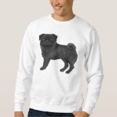 Schattige zwart rimpelig gezicht pug mops Hondenra Trui (Voorkant)