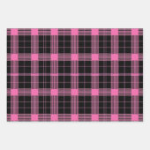 Schattige zwart roze betegeld plaid patroon inpakpapier vel (Voorkant)