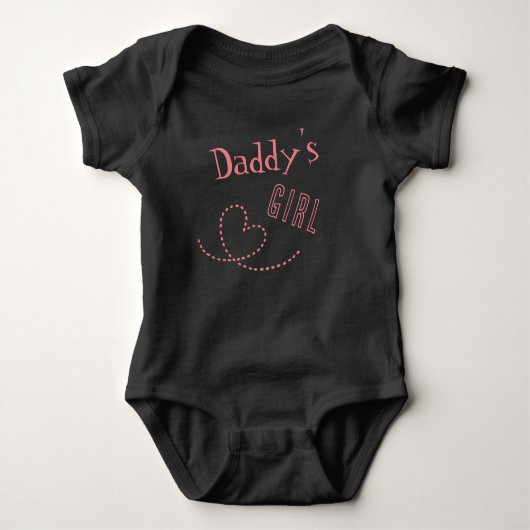 Schattige Zwart Roze Daddy's Little Girl Romper (Voorkant)