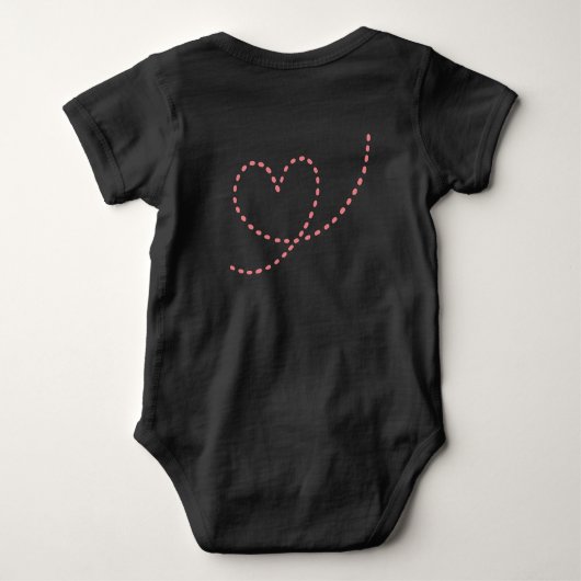 Schattige Zwart Roze Daddy's Little Girl Romper (Achterkant)