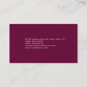 Schattige Zwart Roze Paarse Monogram Visitekaartje (Achterkant)