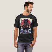 Schattige zwart samoerai cat t-shirt (Voorkant volledig)