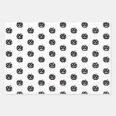 Schattige zwart sinaasappel wit jack o lantaarn Ha Inpakpapier Vel (Voorkant 2)