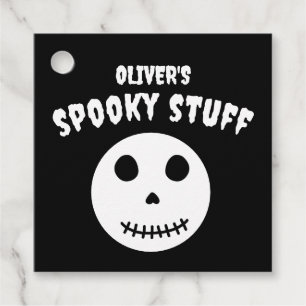 Schattige zwart spooky spul Kinder halloween sched Bedankjes Labels