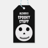 Schattige zwart spooky spul Kinder halloween sched Cadeaulabel