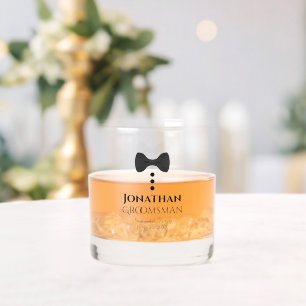 Schattige Zwart Stropdas Groomsman Beste Man Huwel Whisky Glas