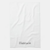 Schattige zwart-wit aangepaste naam tekst monogram theedoek (Verticaal)