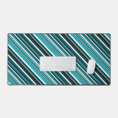 Schattige zwart wit aqua strepen bureaumat (Keyboard & Muis)