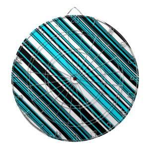Schattige zwart wit aqua strepen dartbord