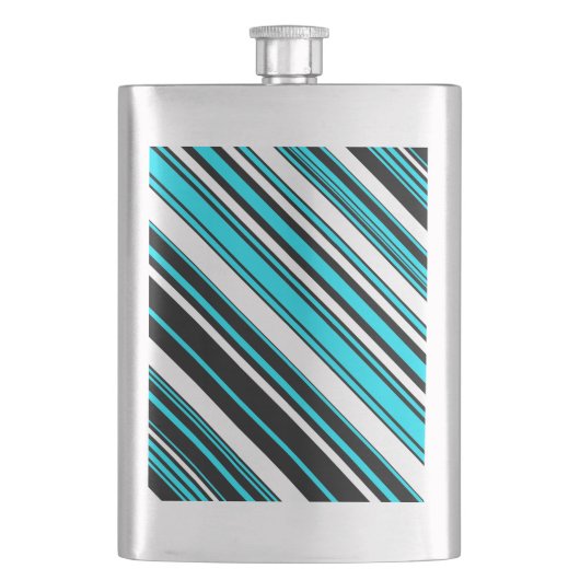 Schattige zwart wit aqua strepen flacon (Voorkant)