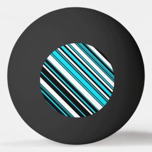 Schattige zwart wit aqua strepen pingpongbal