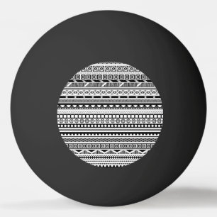 Schattige zwart-wit azteekse patronen ontwerp pingpongbal
