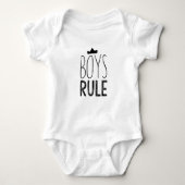 Schattige zwart wit baby onsie - jongens regel quo romper (Voorkant)