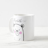 Schattige zwart-wit beer koffiemok (Voorkant links)