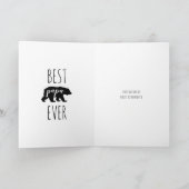 Schattige Zwart & Wit Beste Papa Beer Ooit Foto Kaart (Binnen)