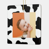 Schattige zwart wit boerderij dier koe print foto keramisch ornament (Links)
