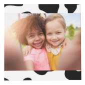 Schattige zwart wit boerderij dier koe print foto kubus (Rechts)