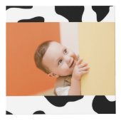 Schattige zwart wit boerderij dier koe print foto kubus (Voorkant)