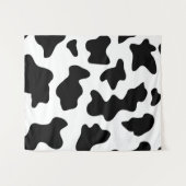 schattige zwart-wit boerderij melkkoe print wandkleed (Voorkant (horizontaal))