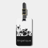 Schattige zwart-wit boerderijdieren Bagagelabel (Voorkant verticaal)
