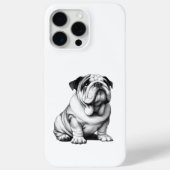Schattige zwart-wit bulldog schets Case-Mate iPhone case (Achterkant)