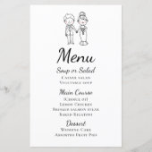 Schattige zwart wit Cartoon bruid en bruidegom bru (Voorkant)