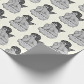 Schattige Zwart Wit Cherub Angel Cadeaupapier (Hoek)