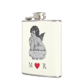 Schattige  Zwart Wit Cherub Angel Partner Heupfles (Links)