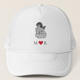 Schattige Zwart Wit Cherub Angel Partner Trucker Pet